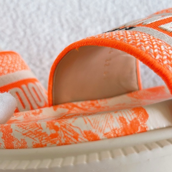 Authentic Christian Dior Dway Slides Sandals Fluo Toile de Jouy Embroidered - Picture 4 of 16